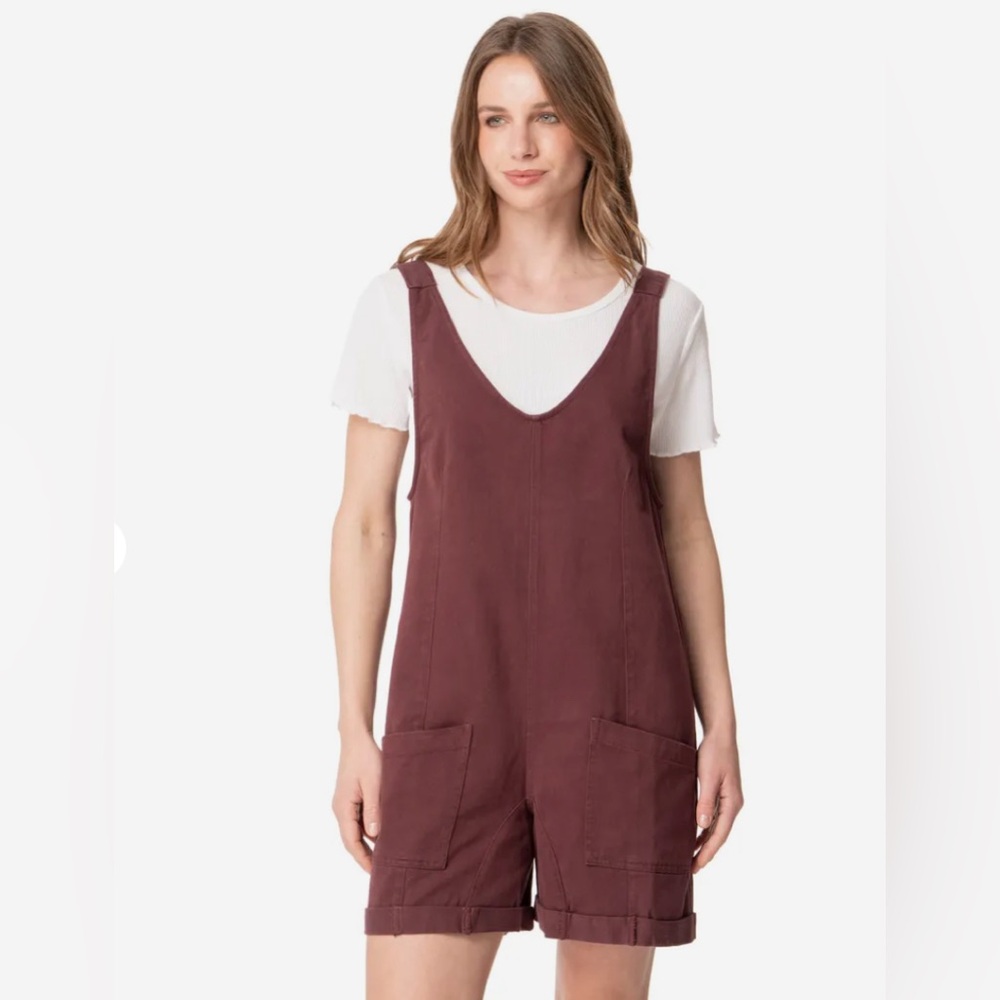 Women's Burgundy Overalls